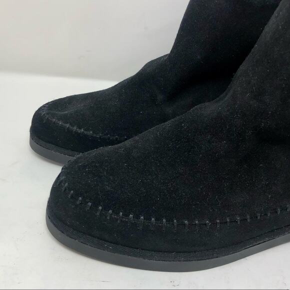 NWOT Steve Madden Tommy Black Suede Ankle Booties - Picture 6 of 9
